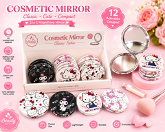 12 Piece Cute Compact Makeup Mirror Set – Wholesale 2-in-1 Folding Cosmetic Mirrors | Assorted Pocket Mirrors with Magnifying Mi
