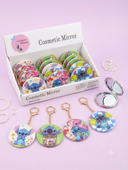12 Piece Stitch Cosmetic Mirror Keychain Set – Wholesale Compact Pocket Mirrors for Party Favors, Teacher Treasure Box & Beauty Shop