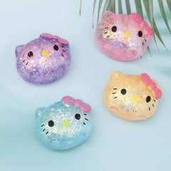 12-Piece Glitter Cat Head Sugar-Style Squishy Box – NeeDoh-Style Sensory Squeeze Toys | Jelly Glitter Fidget Toys
