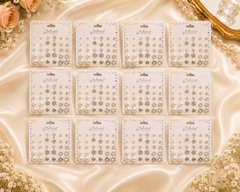 12 PCS Princess Pearl & Rhinestone Stud Earrings Set – Wholesale Multi Style Fashion Earrings for Boutiques