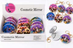 12 Piece K-Pop Cosmetic Mirror Keychain Set – Wholesale Compact Pocket Mirrors for Party Favors, Teacher Treasure Box & Beauty Shops