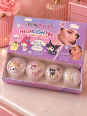 12 PCS FavorBeauty Loose Powder Highlighter Set – Wholesale Glitter Shimmer Glow Makeup Display