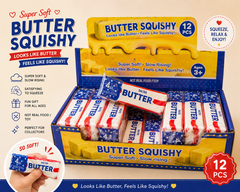 Wholesale Butter Squishy Toy – 12 Piece Display Box | Slow Rising Sensory Fidget Stress Relief Toy