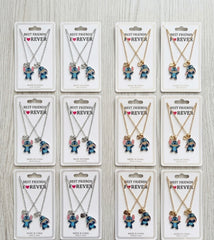 12 PCS / 24 Necklaces Best Friends Forever Necklace Set – Wholesale Matching Friendship Necklaces Gold & Silver