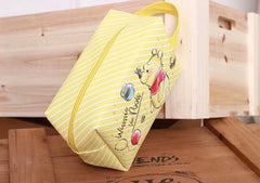6-Piece Winnie Bear Cosmetic & Travel Makeup Bag Set | Cute Yellow Zipper Toiletry Bags | Wholesale Gift Pouches