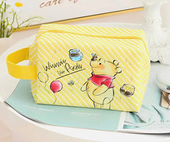 6-Piece Winnie Bear Cosmetic & Travel Makeup Bag Set | Cute Yellow Zipper Toiletry Bags | Wholesale Gift Pouches
