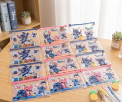 12 Pack Cartoon Zipper Pencil Pouch – Cute Cosmetic Bag School Supply Case Bulk Wholesale