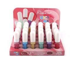 Rimocoo Juicy Bomb Glitter Lip Oil - Shimmering Hydrating Lip Gloss Display (24 Pcs)