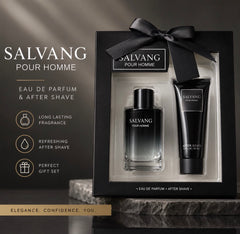 Salvang Pour Homme Men’s Fragrance Gift Set – Eau de Parfum & After Shave | Luxury Cologne Gift for Men