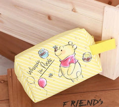6-Piece Winnie Bear Cosmetic & Travel Makeup Bag Set | Cute Yellow Zipper Toiletry Bags | Wholesale Gift Pouches