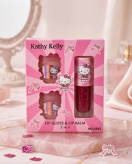 Cute Character Lip Gloss & Lip Balm Set 3-in-1 – Kawaii Glitter Lip Gloss Gift Set – Moisturizing Lip Care Collection