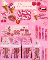 Candy Inspired Lip Gloss Set – Hydrating Glossy Lip Shine Collection | Strawberry & Cherry Kawaii Makeup | Boutique Beauty Display