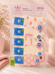 Cute Floral & Pink No Show Socks Set | Cozy Everyday Low Cut Socks for Women