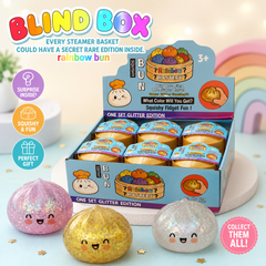 Kawaii Rainbow Bun Blind Box Squishy  Dumpling Fidget Toy – Mystery Sensory 1 piece dumpling