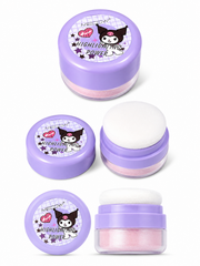 Kawaii Character Highlighting Powder with Puff Applicator – Shimmer Glow Face & Body Highlighter –