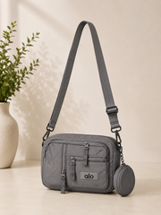Multi-Zip Crossbody Phone Bag with Coin Pouch – Compact Everyday Shoulder Bag