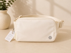 White Belt Bag for Women | Everyday Crossbody Fanny Pack | Minimalist Waist Bag | Travel Sling Bag | Casual Fashion Belt Bag