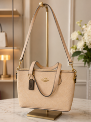 Inspired Beige Tote Bag | Women’s Shoulder Handbag | Everyday Purse | Fashion Tote with Crossbody Strap | Gift for Her