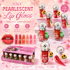 Lip Gloss with Cute Pendant Charm – 12 Piece Wholesale Gloss Set | Shiny Non-Sticky Hydrating Lip Gloss