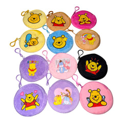 12 Pack Cute Cartoon Coin Purse Keychain – Plush Zipper Pouch Wallet Bulk Wholesale Party Favors