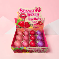 12 Piece Strawberry Lip Balm Set – Wholesale Cute Fruit Lip Balm Moisturizing Lip Care for Girls & Women