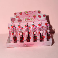 24 Piece Strawberry Lip Balm Set – Wholesale Moisturizing Tinted Lip Balm Collection for Girls & Women
