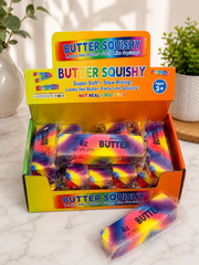 12-Piece Rainbow Butter Squishy Box – Slow Rising Rainbow Butter Squeeze Toys | Sensory Fidget Toys, Party Favors & Stress Relief