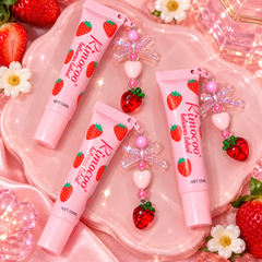 Strawberry Lip Balm with Cute Strawberry Charm – Moisturizing & Hydrating Lip Care 🍓